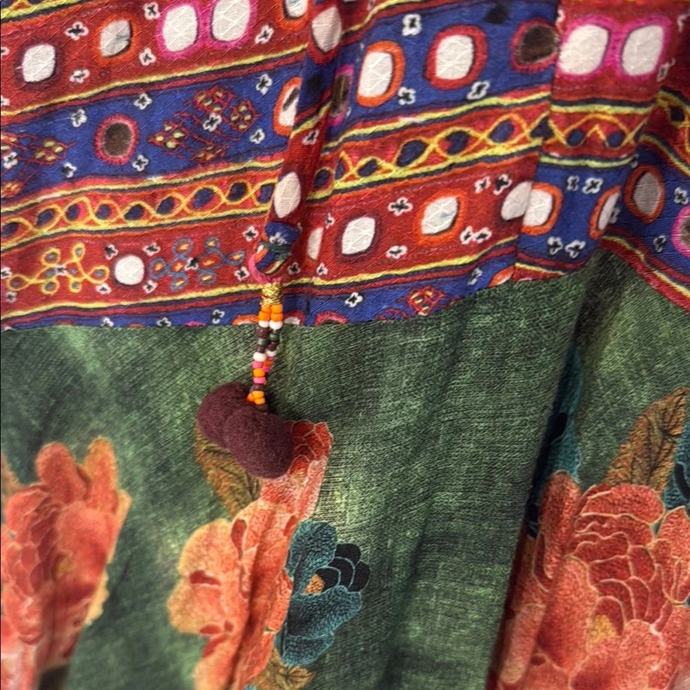 FARM Rio Red and Blue Bell Sleeve Sundress - Picture 7 of 10